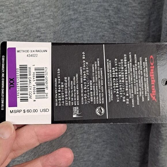Oakley Mens Method 3/4 raglan sleeve top. NWT - Picture 5 of 10